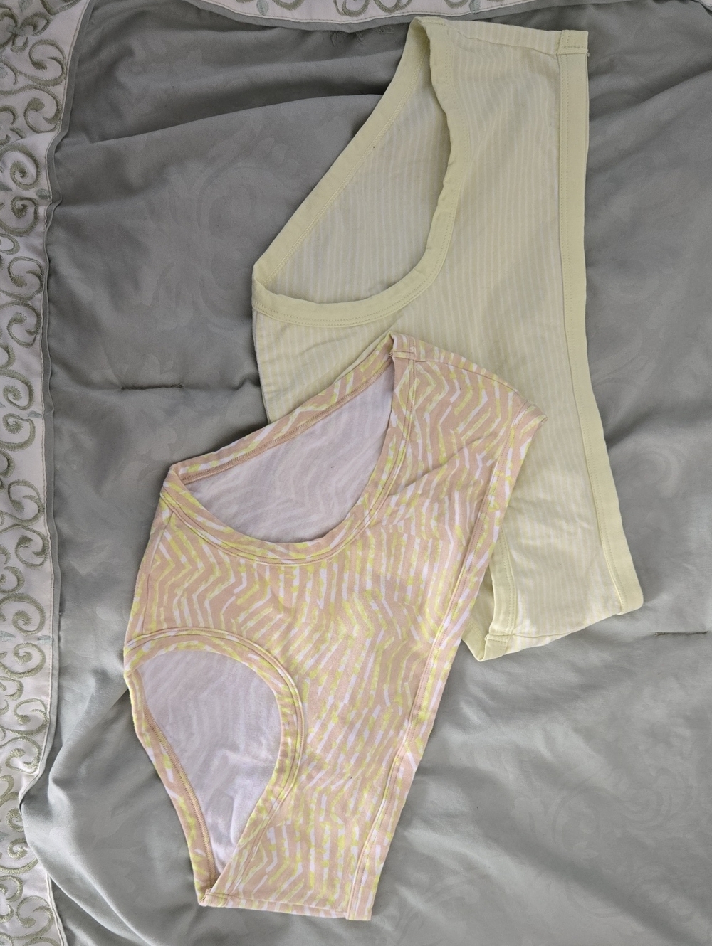 aerie Yellow Stripped & Patterned Yellow Panties
